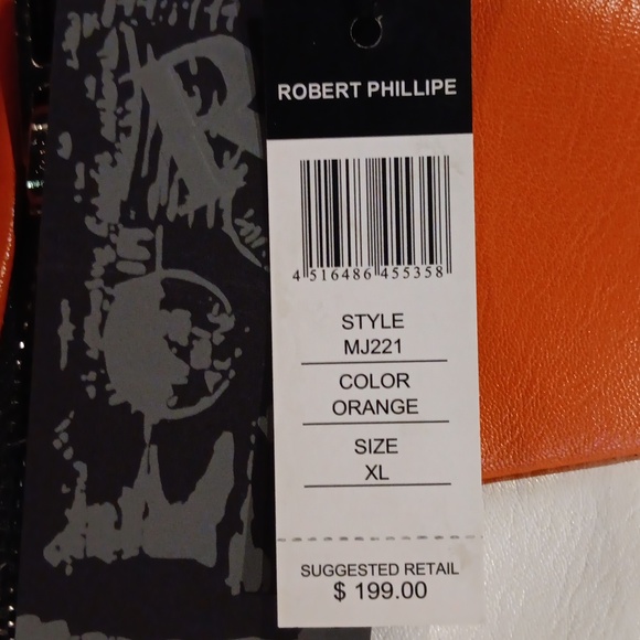 Robert Phillipe.. men's puffer coat.. size xl mens.. orange/blk/wht.. brand new! - Picture 10 of 10